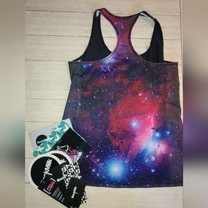 Blackmilk galaxy razor back shirt